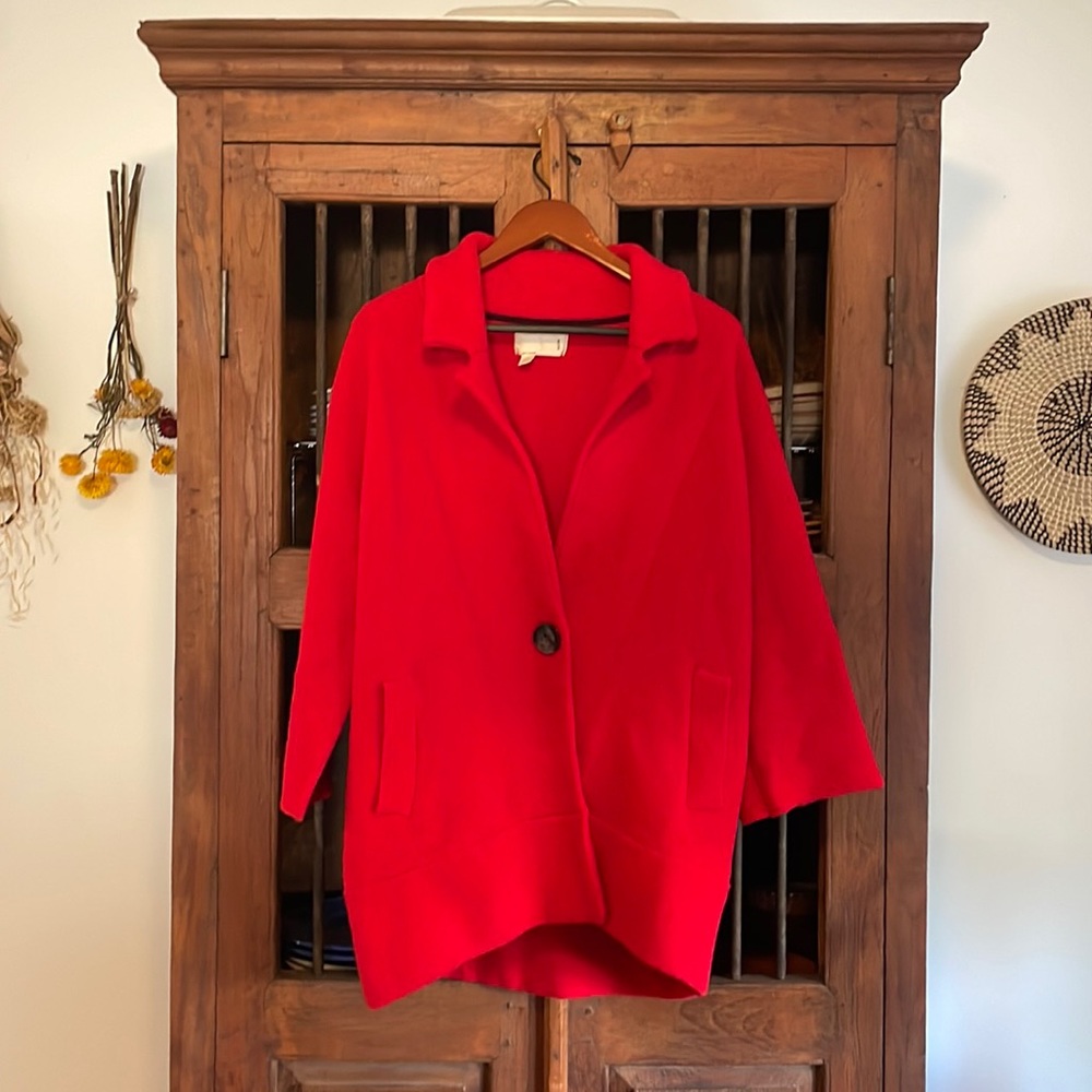 Anthropologie red coat, brand new